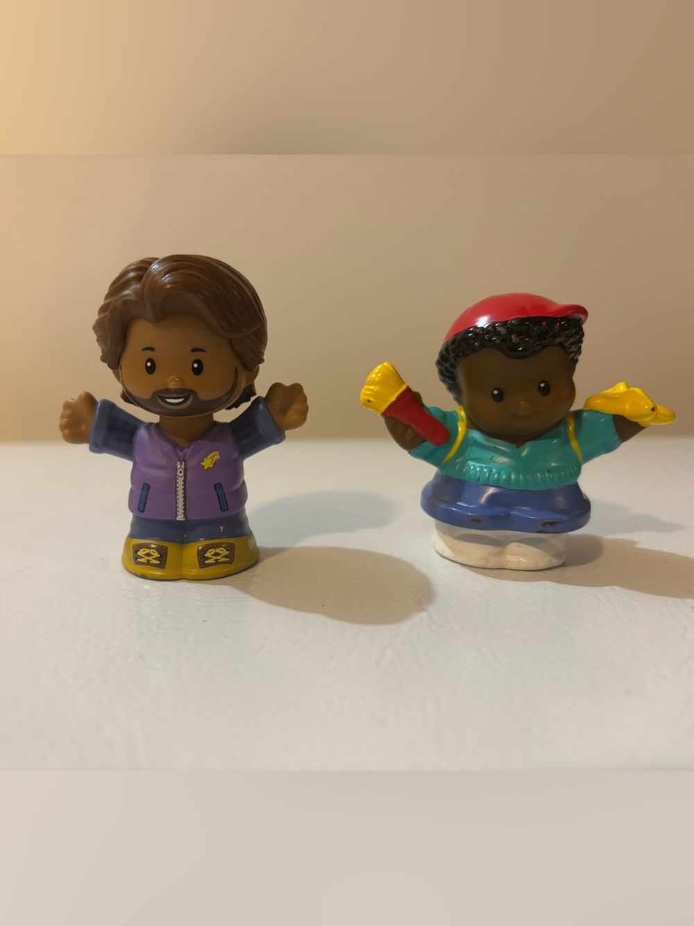 2/15$ 🦊 Fisher Price Little People Chunky Michael & Skinny Purple Vest Camper